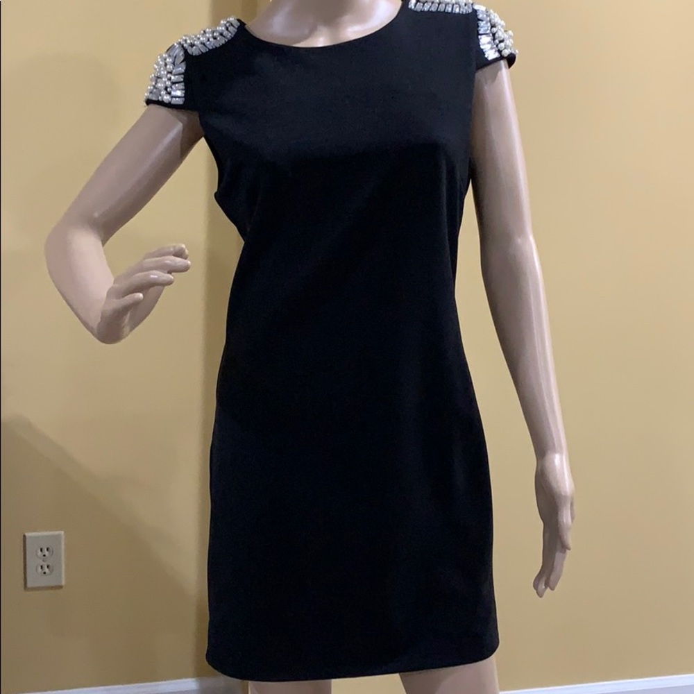 Ya Los Angeles black rhinestone black dress